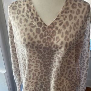360 Cashmere Sweater Light Leopard Print /